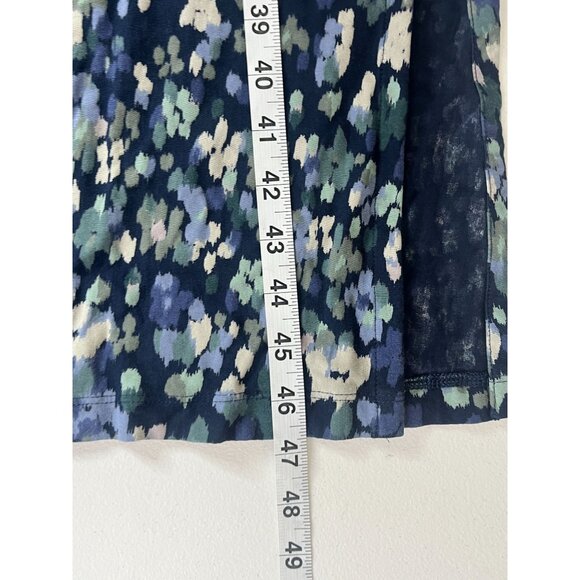 J Jill Pure Jill Blue Maxi Dress Small Floral Border T-Shirt Lounge Knit - Picture 6 of 9